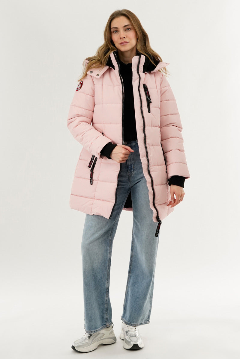 Canada Weather Gear Square Quilted Parka Jacket - Pink