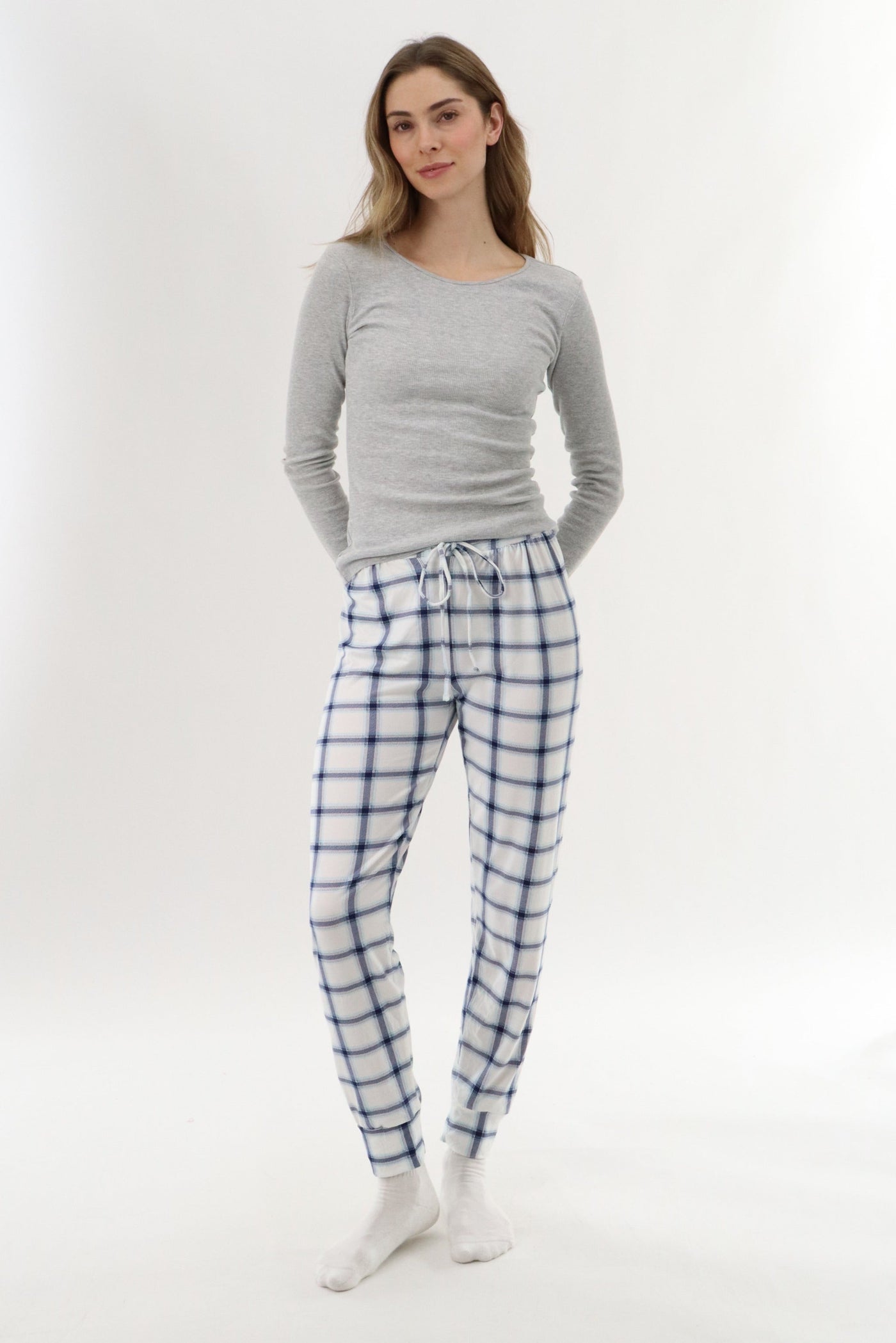Canada Weather Gear Jogger Pajama Pants - White - Womens Pajamas - Canada Weather Gear