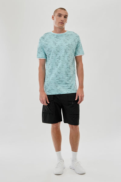 Canada Weather Gear Vintage Patterned Crewneck Tee - Aqua - Mens Tees & Tank Tops - Canada Weather Gear