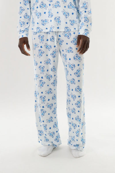 Canada Weather Gear Long Teddy Bear Pajama Pants - White - Mens Pajamas - Canada Weather Gear