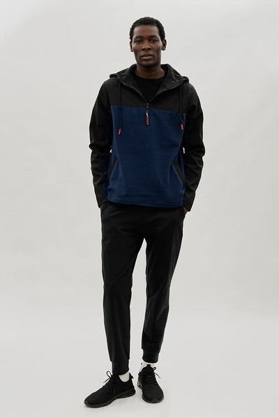 Canada Weather Gear Colour Block Half Zip Hoodie - Navy