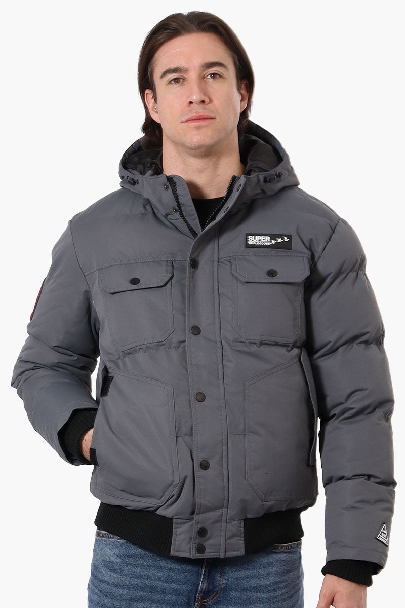 Super Triple Goose 4 Pocket Bomber Jacket - Grey - Mens Bomber Jackets - Canada Weather Gear