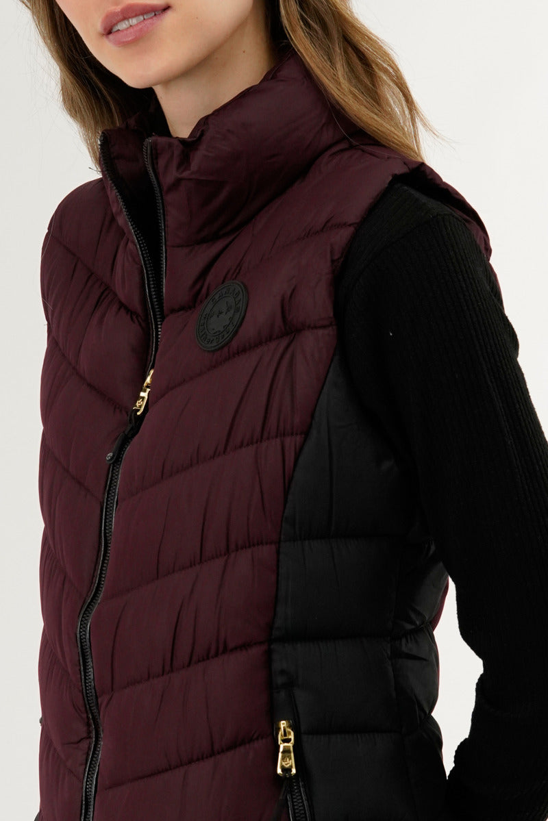 Canada Weather Gear Chevron Quilted Vest - Burgundy