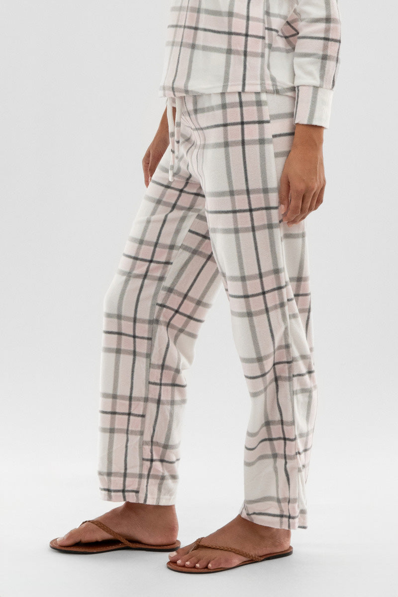 Canada Weather Gear Plaid Wide Leg Pajama Pants - Blush - Womens Pajamas - Canada Weather Gear
