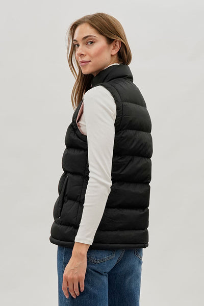 Canada Weather Gear Fleece Lined Collar Puffer Vest - Black