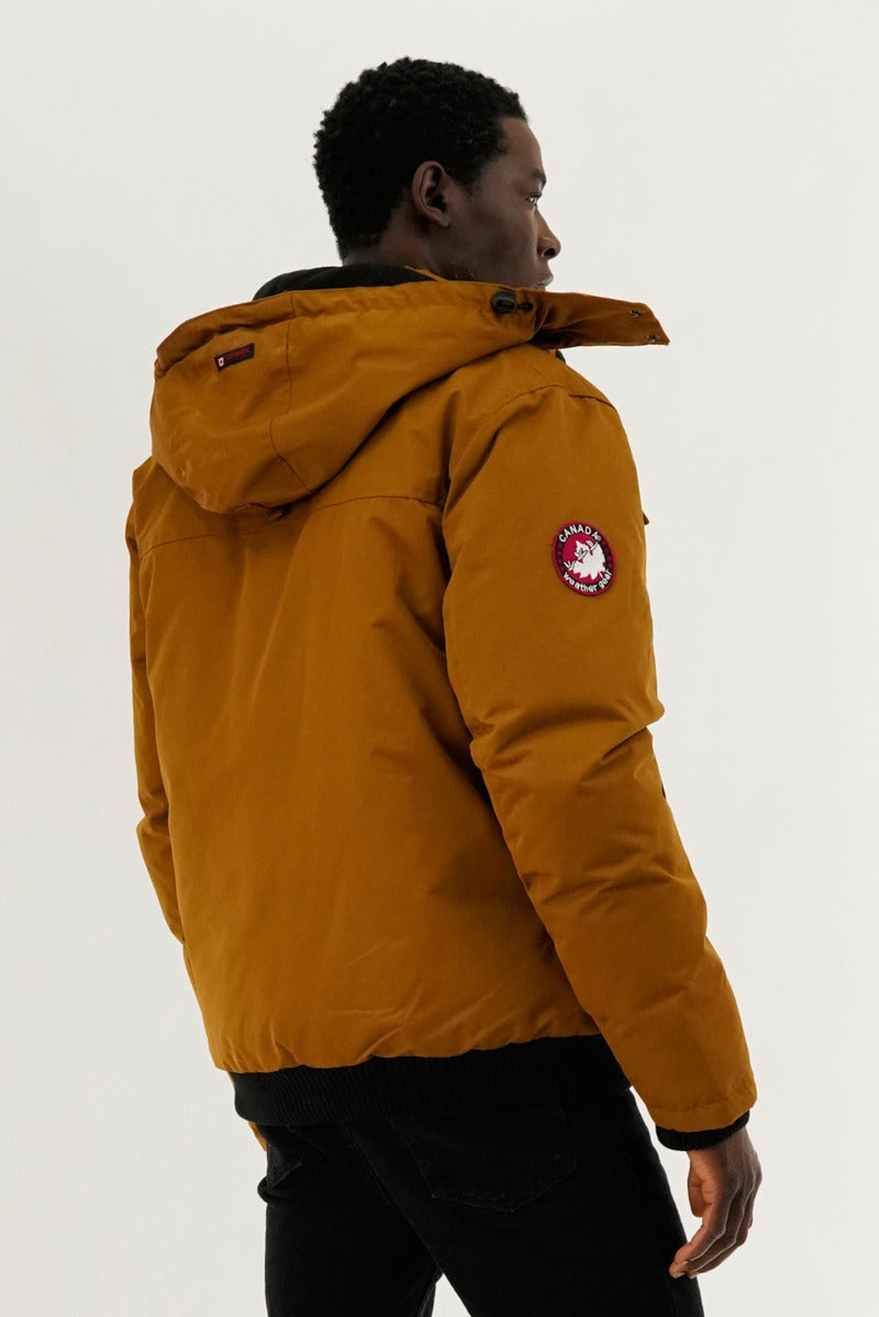 Canada Weather Gear Puffer Bomber Jacket - Caramel - Mens Bomber Jackets - Canada Weather Gear