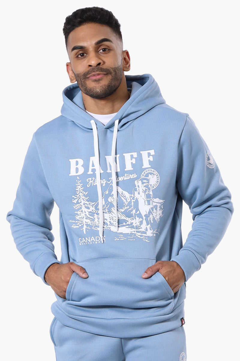 Canada Weather Gear Banff Print Hoodie - Blue - Mens Hoodies & Sweatshirts - Canada Weather Gear