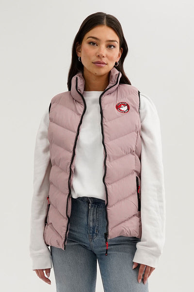 Canada Weather Gear Chevron Bubble Vest - Pink - Womens Vests - Canada Weather Gear
