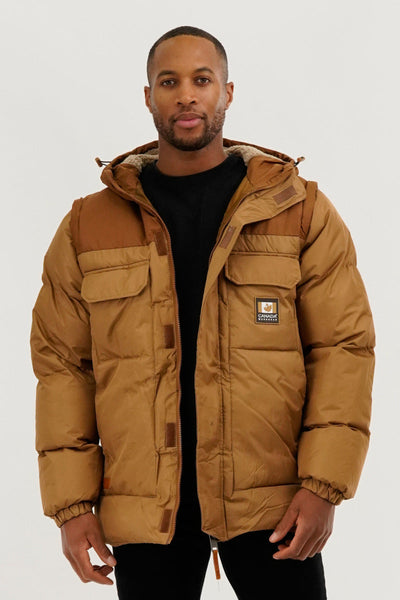 Canada Work Gear Removable Sleeve Parka Jacket - Camel - Mens Parka Jackets - International Clothiers