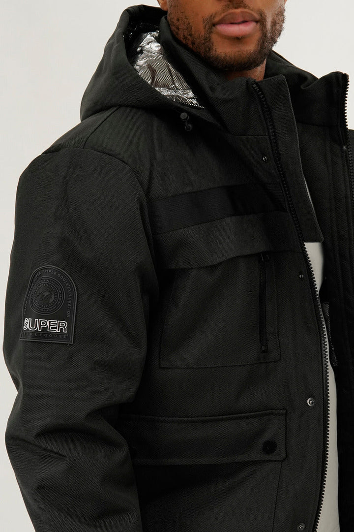Thermal-Foil Lining Bomber Jacket - Black
