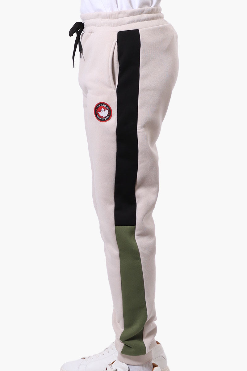 Canada Weather Gear Side Stripe Colour Block Joggers - Beige - Mens Joggers & Sweatpants - Canada Weather Gear