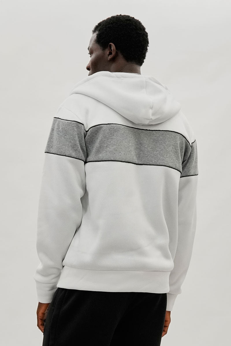 Super Triple Goose Colour Block Zip Up Hoodie - White