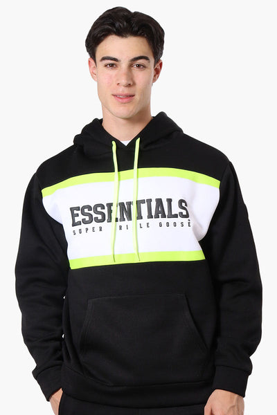 Essentials Super Triple Goose Striped Logo Hoodie - Black - Mens Hoodies & Sweatshirts - Canada Weather Gear