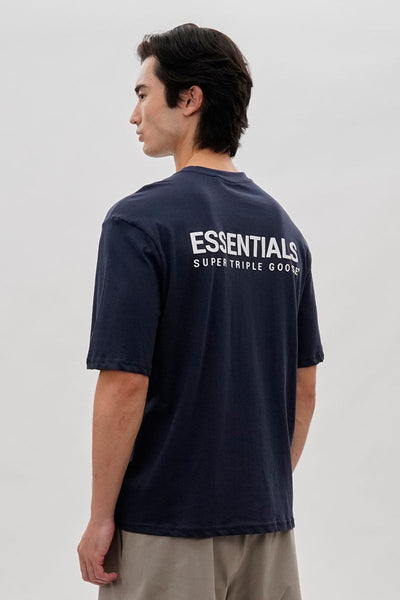 Essentials Super Triple Goose Logo Print Tee - Navy - Mens Tees & Tank Tops - Canada Weather Gear