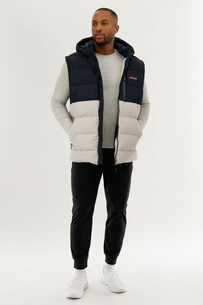 Canada Weather Gear Colour Block Zip Off Sleeve Bomber Jacket - Navy - Mens Bomber Jackets - Canada Weather Gear