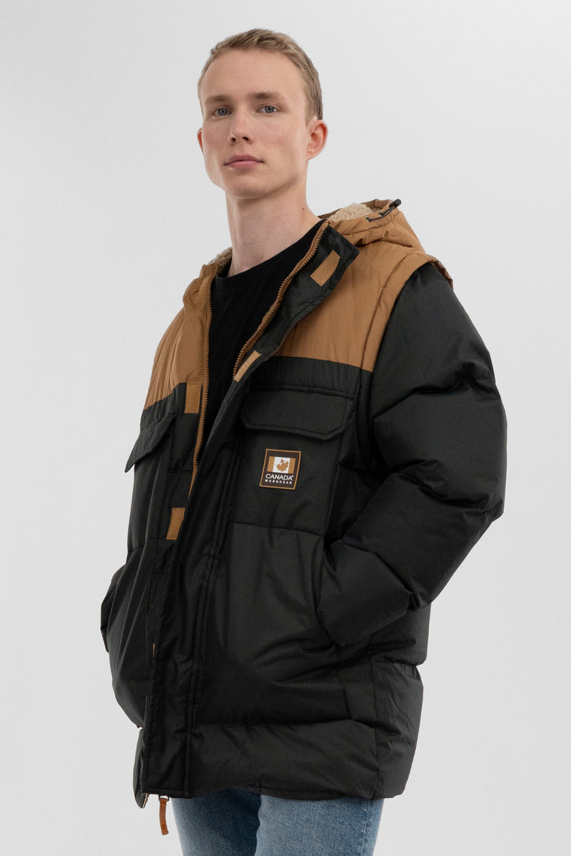 Canada Work Gear Removable Sleeve Parka Jacket - Black