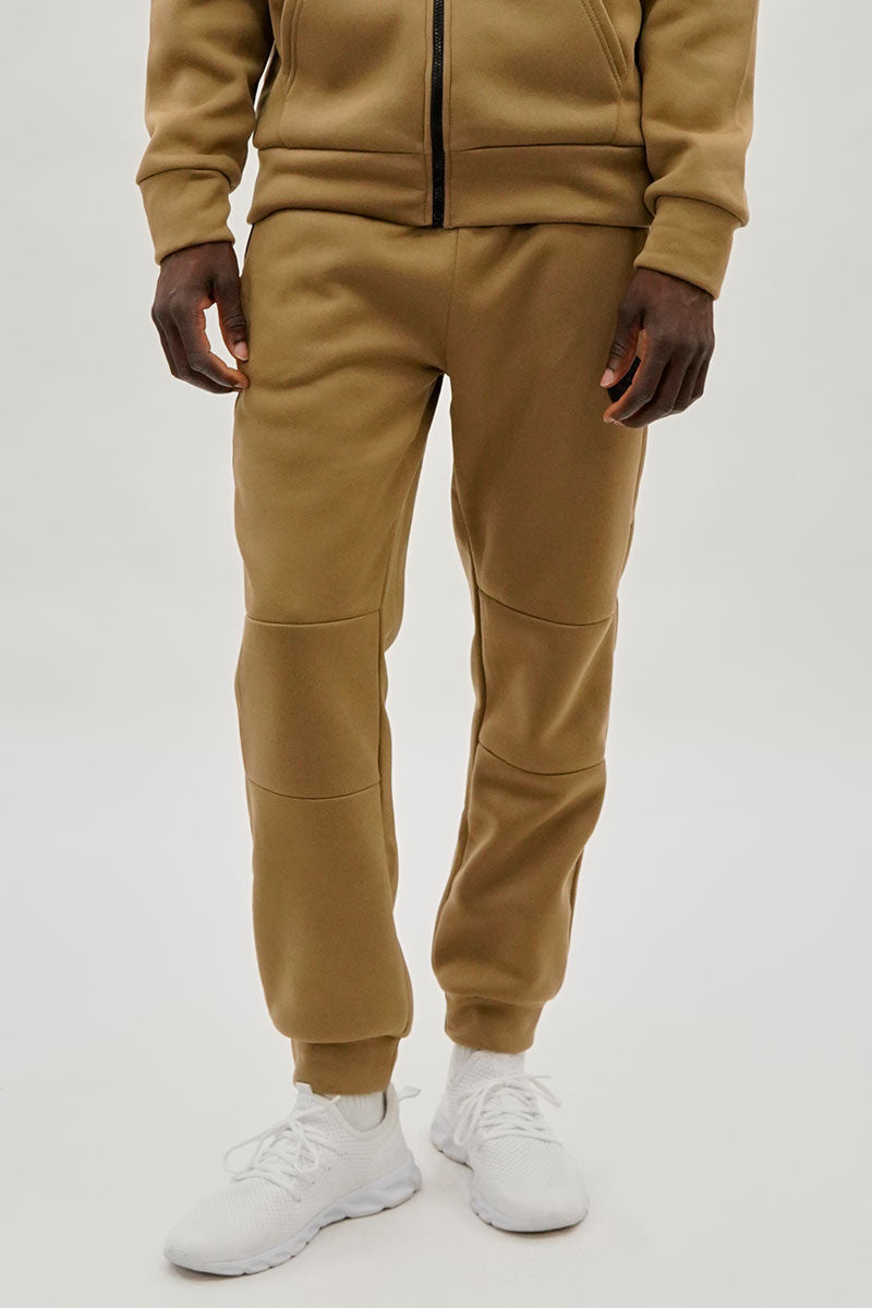 Super Triple Goose Basic Zipper Pocket Joggers - Beige