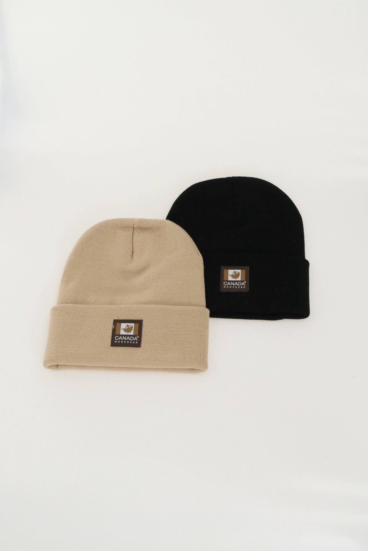 Two Pack Knit Beanie Hat - Beige
