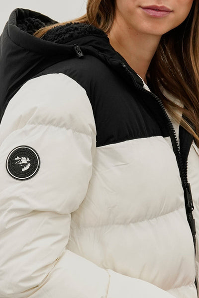Super Triple Goose Colour Block Bomber Jacket - White