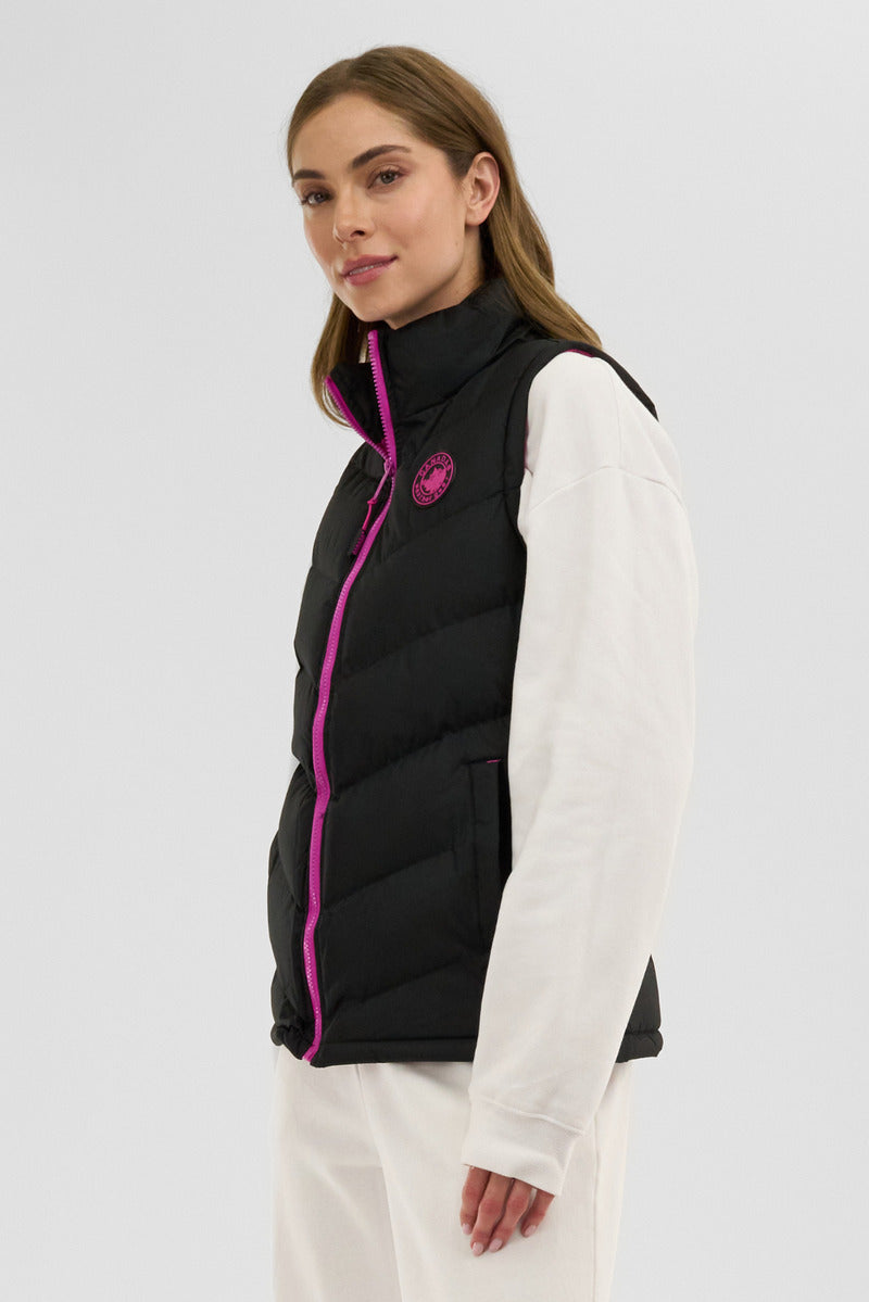 Canada Weather Gear Chevron Puffer Vest - Black - Womens Vests - Canada Weather Gear