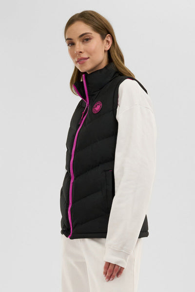 Canada Weather Gear Chevron Puffer Vest - Black - Womens Vests - Canada Weather Gear