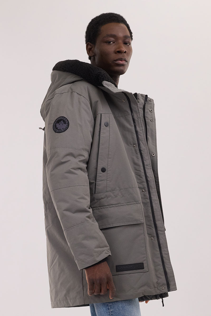 Canada Weather Gear Sherpa Lined Hood Parka Jacket - Grey