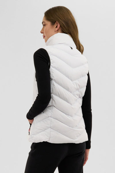 Canada Weather Gear Chevron Bubble Vest - White - Womens Vests - Canada Weather Gear