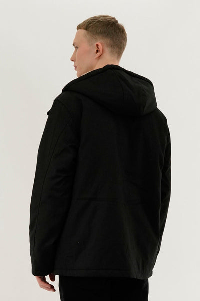 Canada Work Gear Canvas Sherpa Lined Parka Jacket - Black - Mens Parka Jackets - Canada Weather Gear