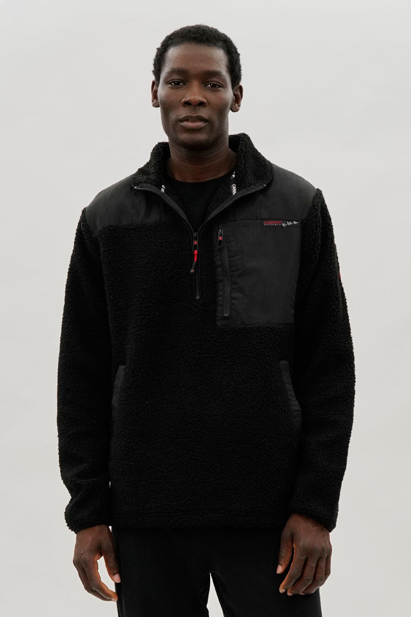 Canada Weather Gear Fleece Sherpa Pullover Sweater - Black