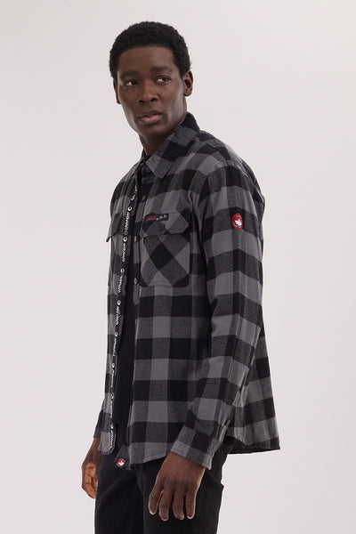 Canada Weather Gear Plaid Button Up Casual Shirt - Black