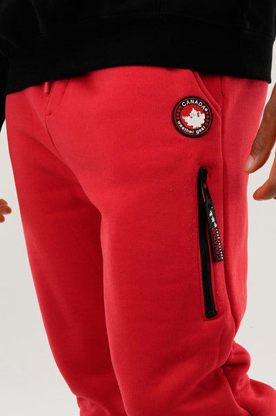 Canada Weather Gear Fleece Contrast Insert Jogger - Red - Mens Joggers & Sweatpants - Canada Weather Gear