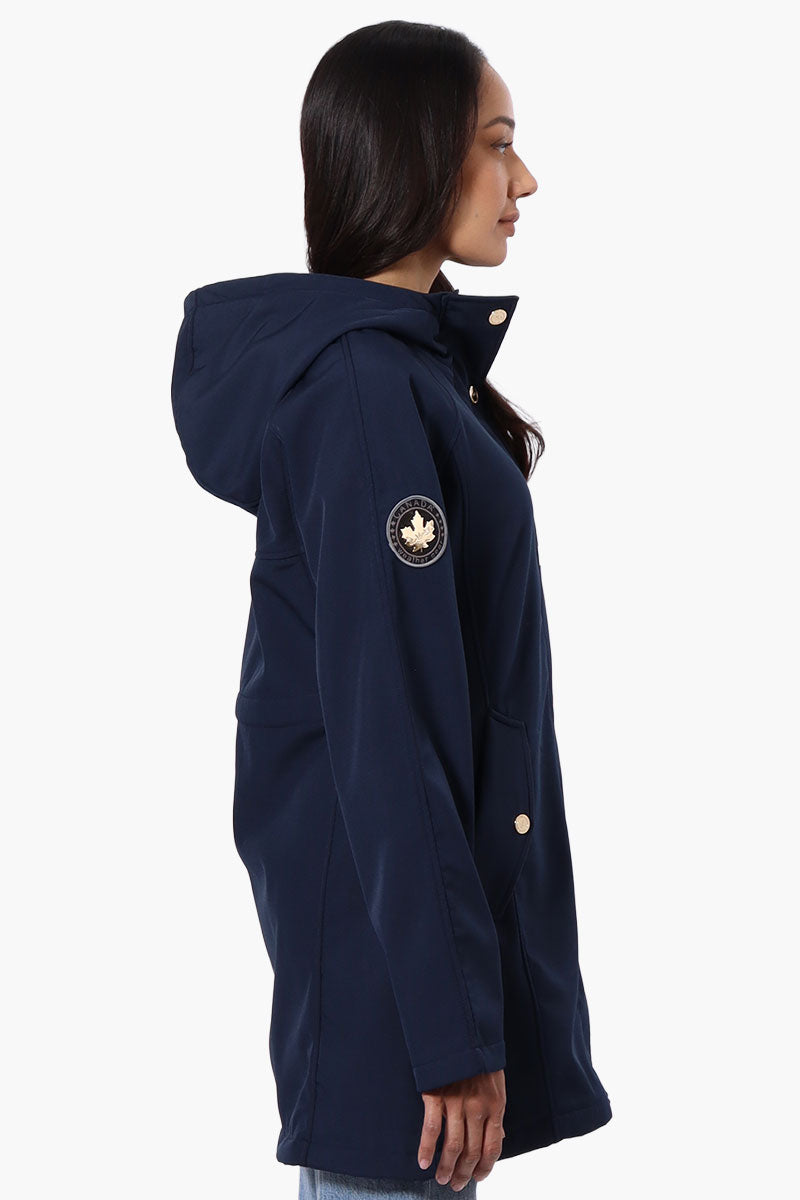 Canada Weather Gear Soft Shell Hooded Lightweight Jacket - Navy - Womens Lightweight Jackets - Canada Weather Gear