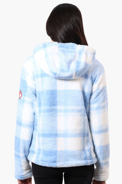 Canada Weather Gear Plush Plaid Hooded Lightweight Jacket - Blue - Womens Lightweight Jackets - Canada Weather Gear