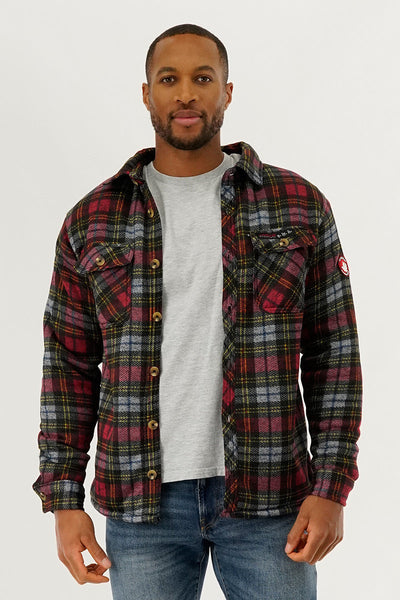 Canada Weather Gear Plaid Lightweight Jacket - Red - Mens Lightweight Jackets - Canada Weather Gear