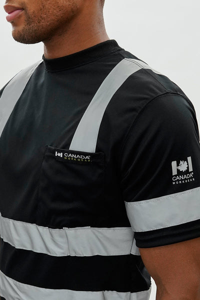 Canada Work Gear Hi-Vis Short Sleeve Tee - Black - Mens Tees & Tank Tops - Canada Weather Gear