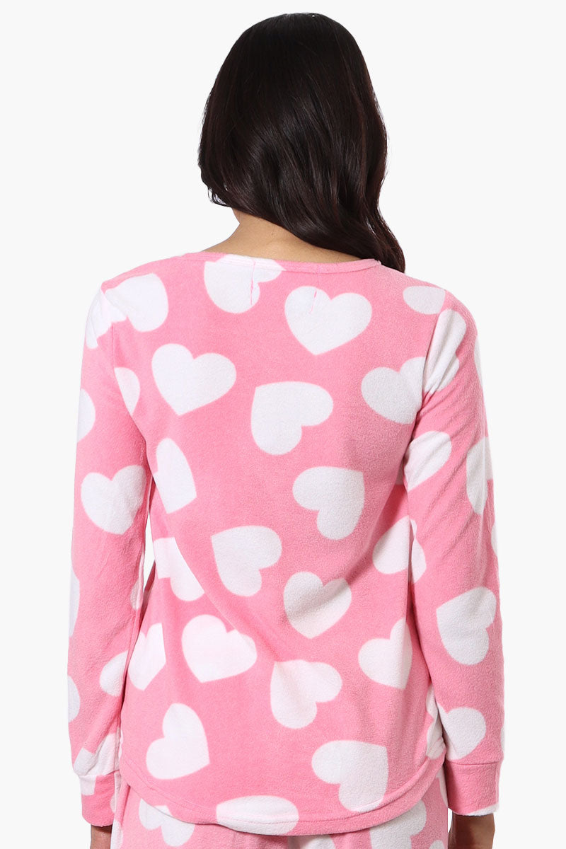 Canada Weather Gear Heart Pattern Pajama Top - Pink - Womens Pajamas - Canada Weather Gear