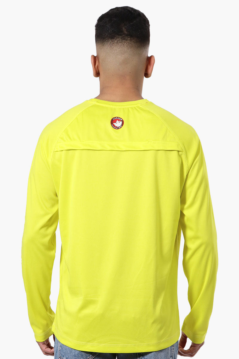 Canada Weather Gear Athletic Chest Logo Long Sleeve Top - Yellow - Mens Long Sleeve Tops - Canada Weather Gear