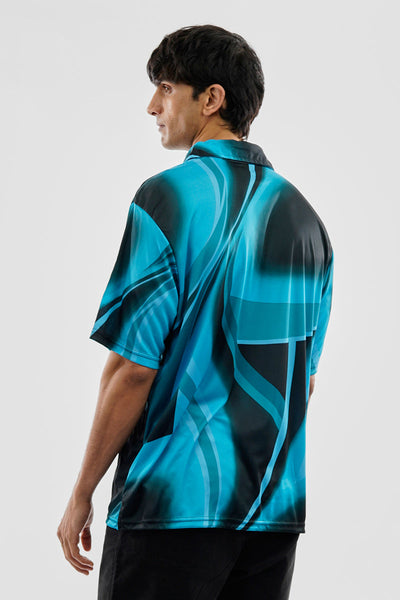 Canada Weather Gear Performance Abstract Geometric Print Polo Shirt - Blue - Mens Polo Shirts - Canada Weather Gear