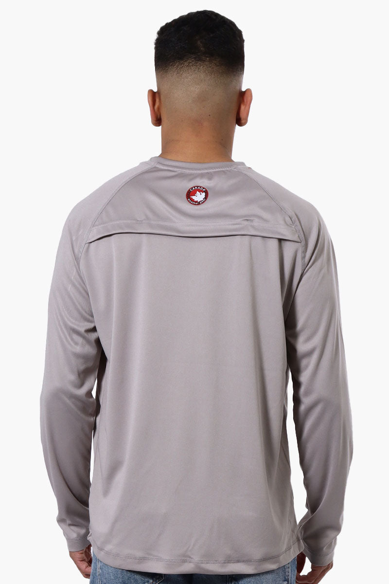 Canada Weather Gear Athletic Chest Logo Long Sleeve Top - Grey - Mens Long Sleeve Tops - Canada Weather Gear