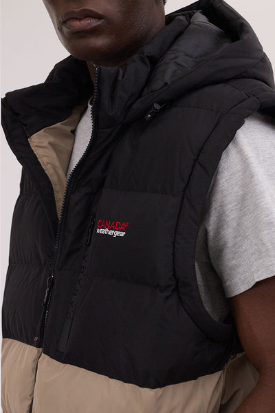 Canada Weather Gear Colour Block Zip Off Sleeve Bomber Jacket - Beige
