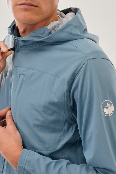 Canada Weather Gear Hooded Chest Pocket Windbreaker Lightweight Jacket - Blue - Mens Lightweight Jackets - Canada Weather Gear
