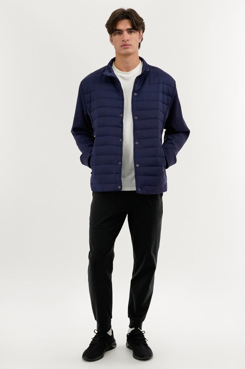 Canada Weather Gear Quilted Snap Button Lightweight Jacket - Navy - Mens Lightweight Jackets - Canada Weather Gear