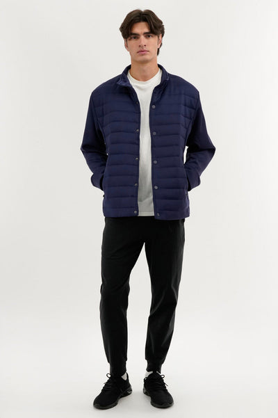 Canada Weather Gear Quilted Snap Button Lightweight Jacket - Navy - Mens Lightweight Jackets - Canada Weather Gear