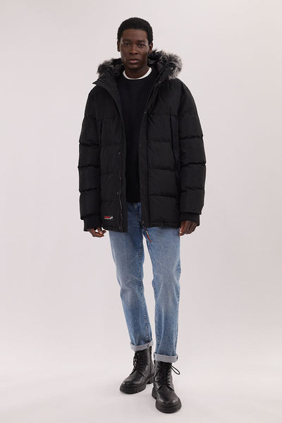 Canada Weather Gear Faux Fur Trim Puffer Parka Jacket - Black