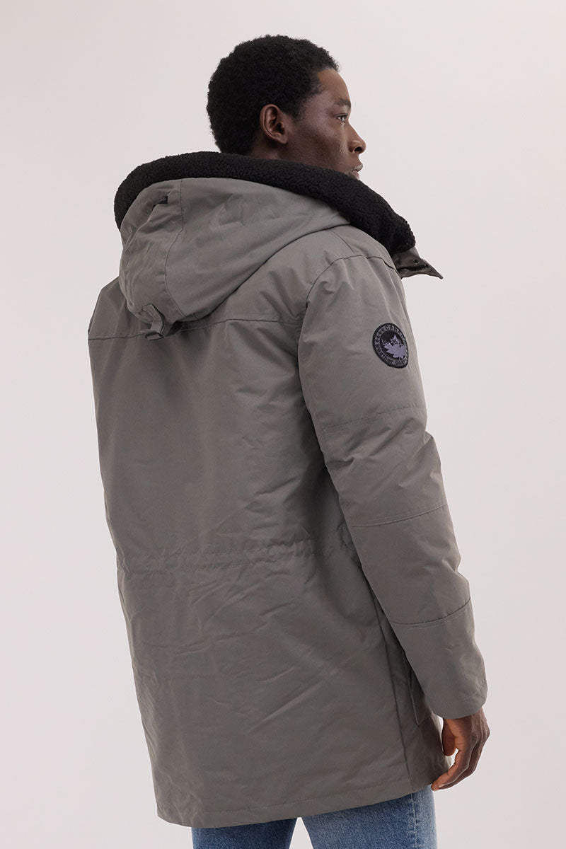Canada Weather Gear Sherpa Lined Hood Parka Jacket - Grey