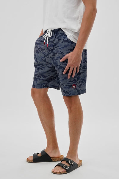 Canada Weather Gear Digi Camo Print Elastic Surf Shorts - Navy - Mens Shorts & Capris - Canada Weather Gear