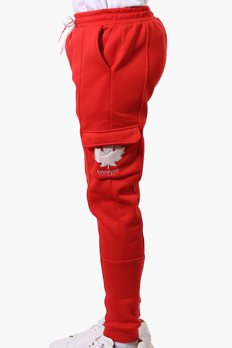 Canada Weather Gear Tie Waist Cargo Joggers - Red - Mens Joggers & Sweatpants - Canada Weather Gear