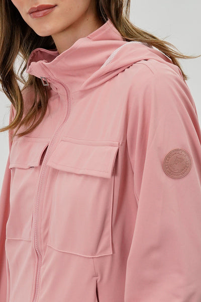 Canada Weather Gear Hooded Utility Lightweight Jacket - Pink - Womens Lightweight Jackets - Canada Weather Gear