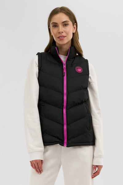 Canada Weather Gear Chevron Puffer Vest - Black - Womens Vests - Canada Weather Gear