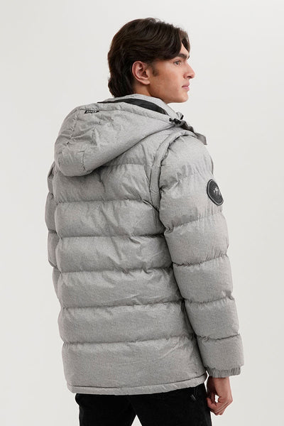Super Triple Goose Zip Off Sleeve Bomber Jacket - Grey